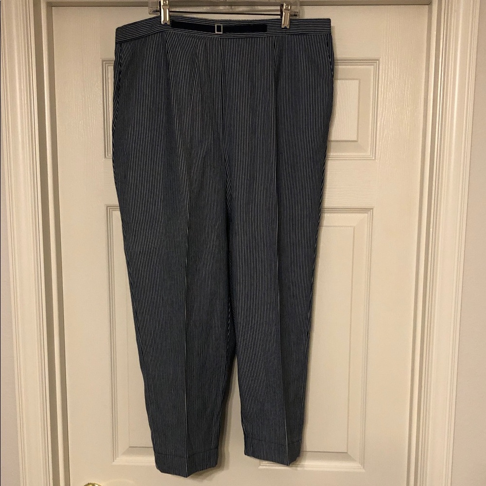 Alfred Dunner Navy and White Pinstripe Women’s Pants